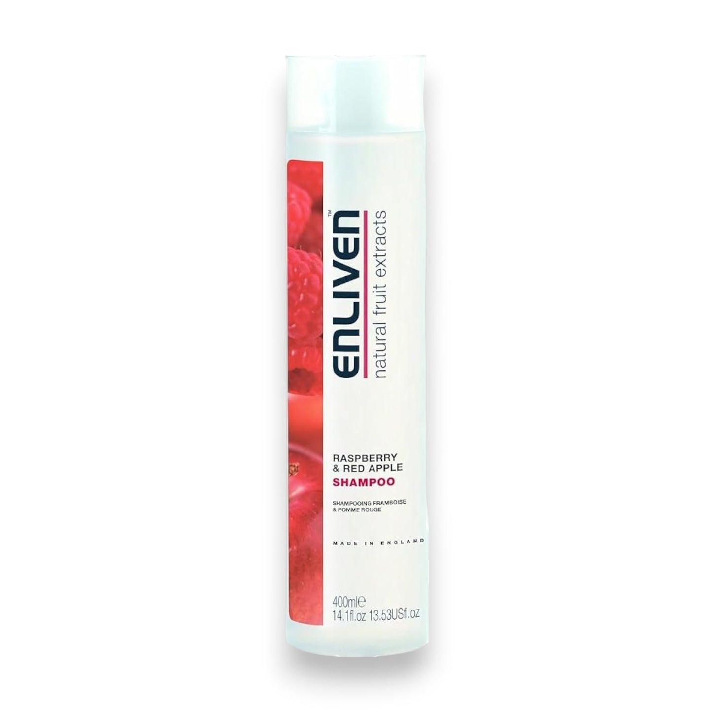Said Salem Enliven Raspberry & Red Apple shampoo in a 400ml bottle with fruit extract imagery