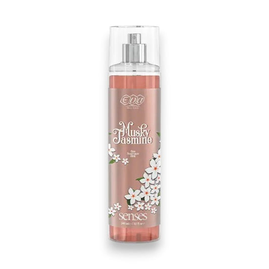 Said Salem Eva Skin Care Senses Musk Jasmine body mist in a 240ml spray bottle with floral jasmine petal graphics