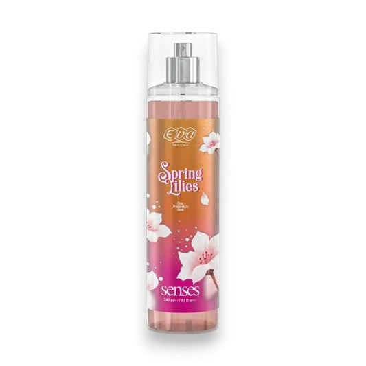 Said Salem Eva Skin Care Senses Spring Lilies body mist in a 240ml spray bottle with floral lily graphics