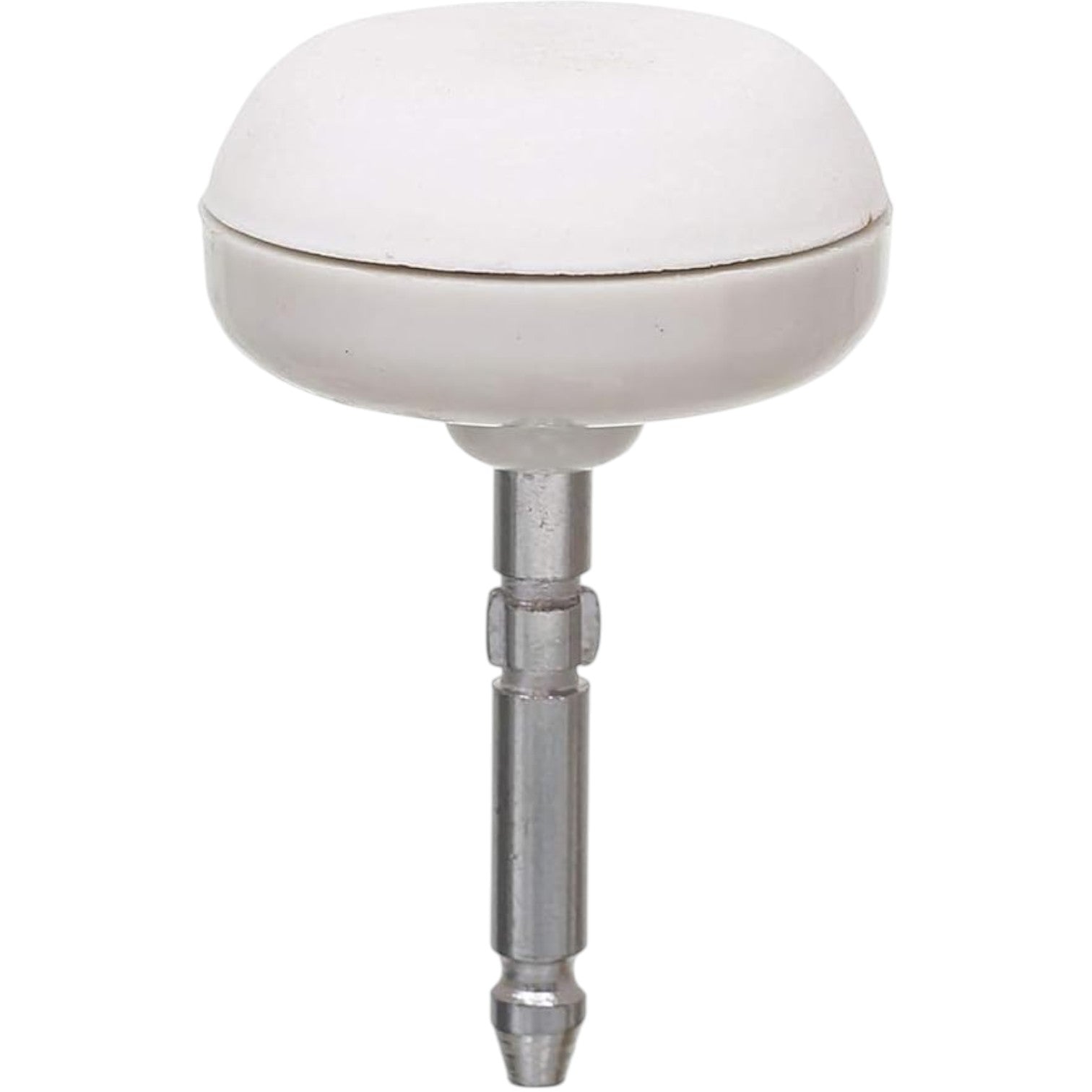 Said Salem 5 in 1 portable facial cleansing roller brush attachment in white with a metallic connector stem