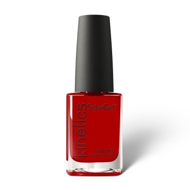 Said Salem Kinetics SolarGel No.258 professional red nail polish in a glass bottle with a black cap.