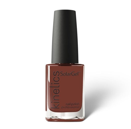 Said Salem KINETICS SOLAR GEL NO.612 deep brown professional nail polish in a glass bottle with a black cap.