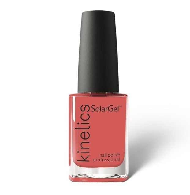 Said Salem Kinetics Solar Gel No.607 coral nail polish in a glass bottle with a black cap for a high-shine finish.