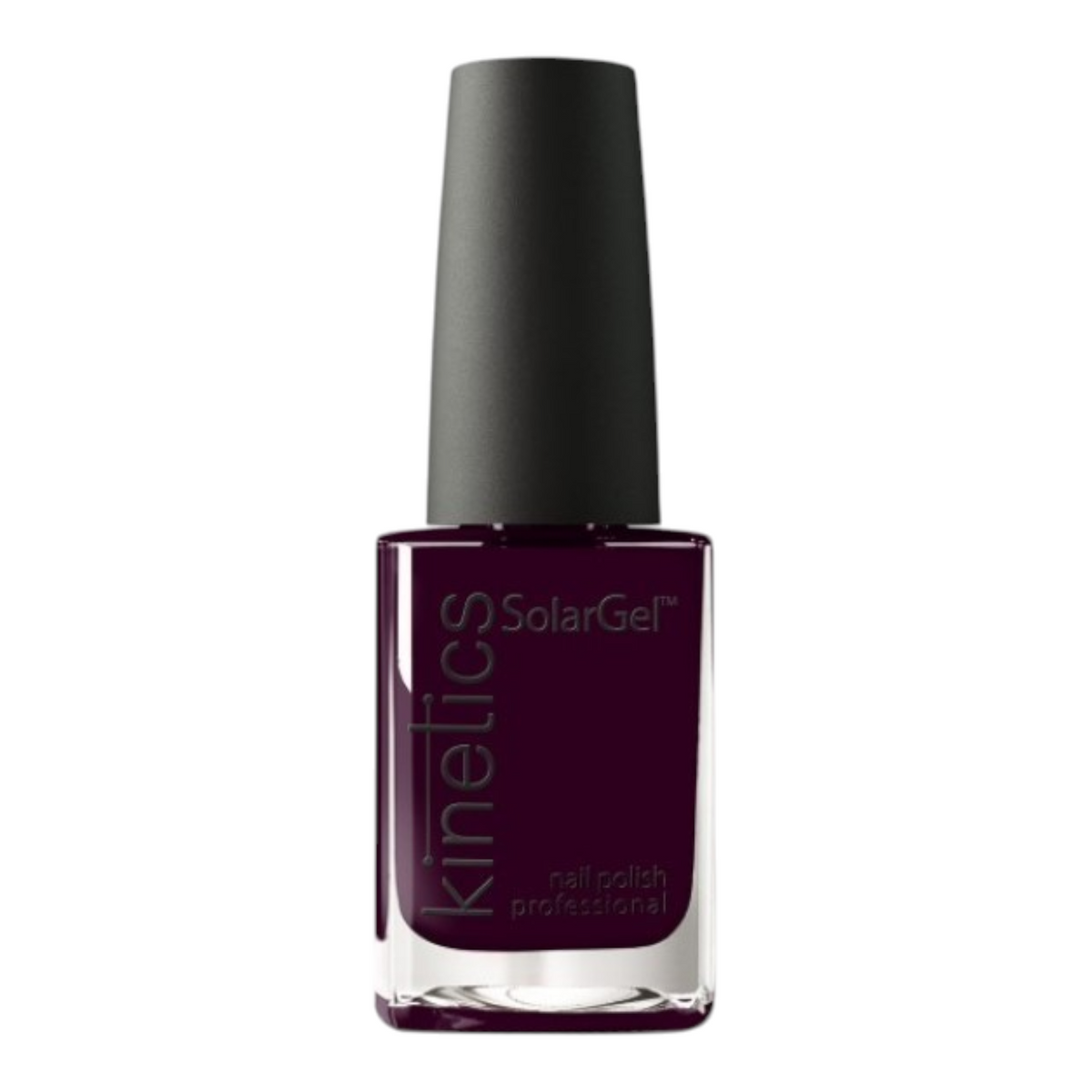 Said Salem KINETICS SOLAR GEL NO.377 deep plum nail polish in a glass bottle with a black cap