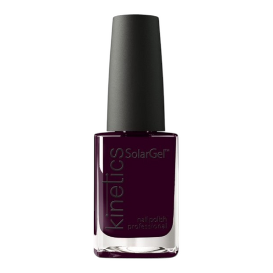 Said Salem KINETICS SOLAR GEL NO.377 deep plum nail polish in a glass bottle with a black cap