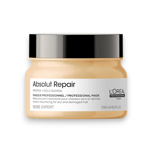 Said Salem L'Oréal Professionnel Absolut Repair hair mask in a 250ml jar for dry and damaged hair treatment.