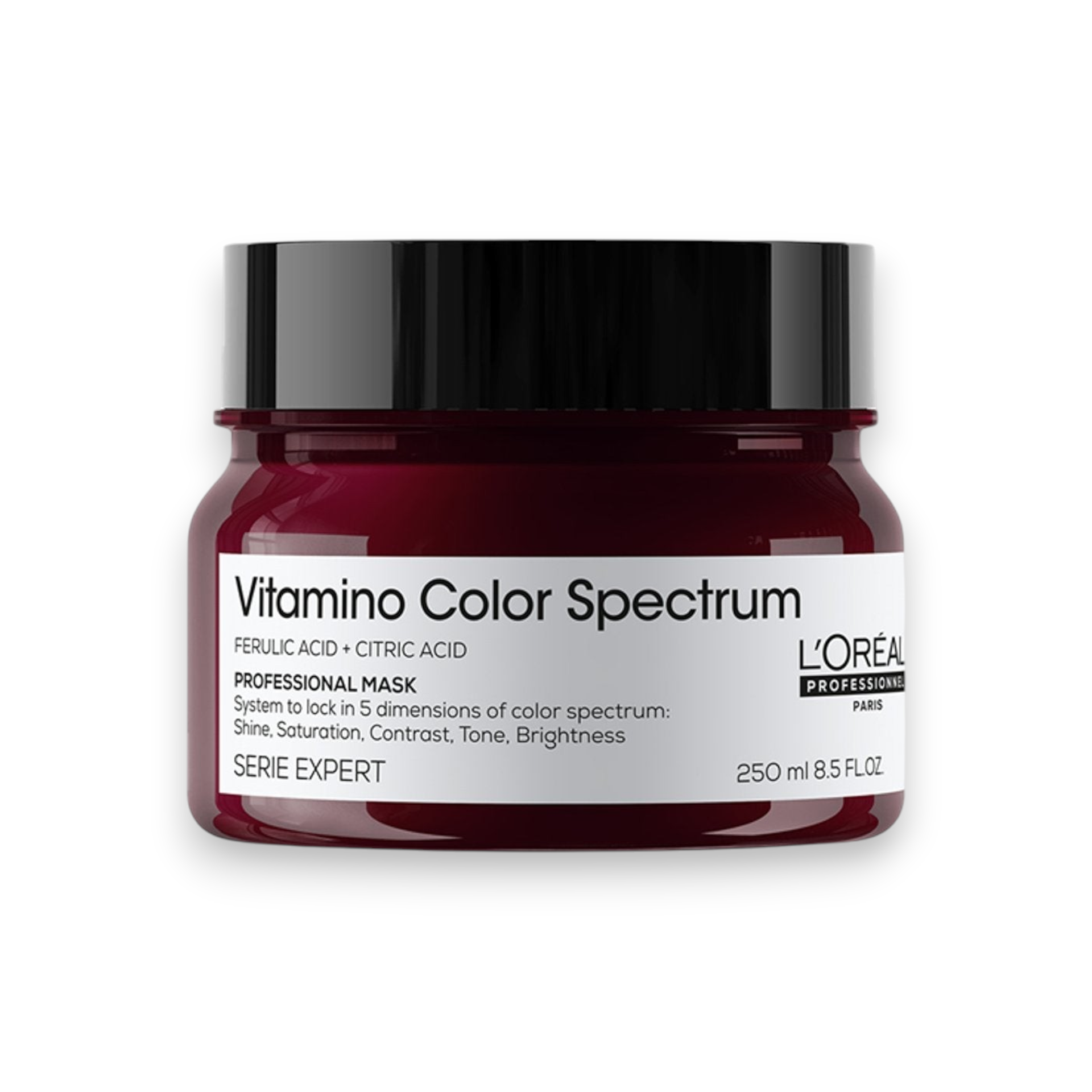 Said Salem L'Oréal Professionnel Vitamino Color Spectrum protective hair mask in a 250ml dark red jar