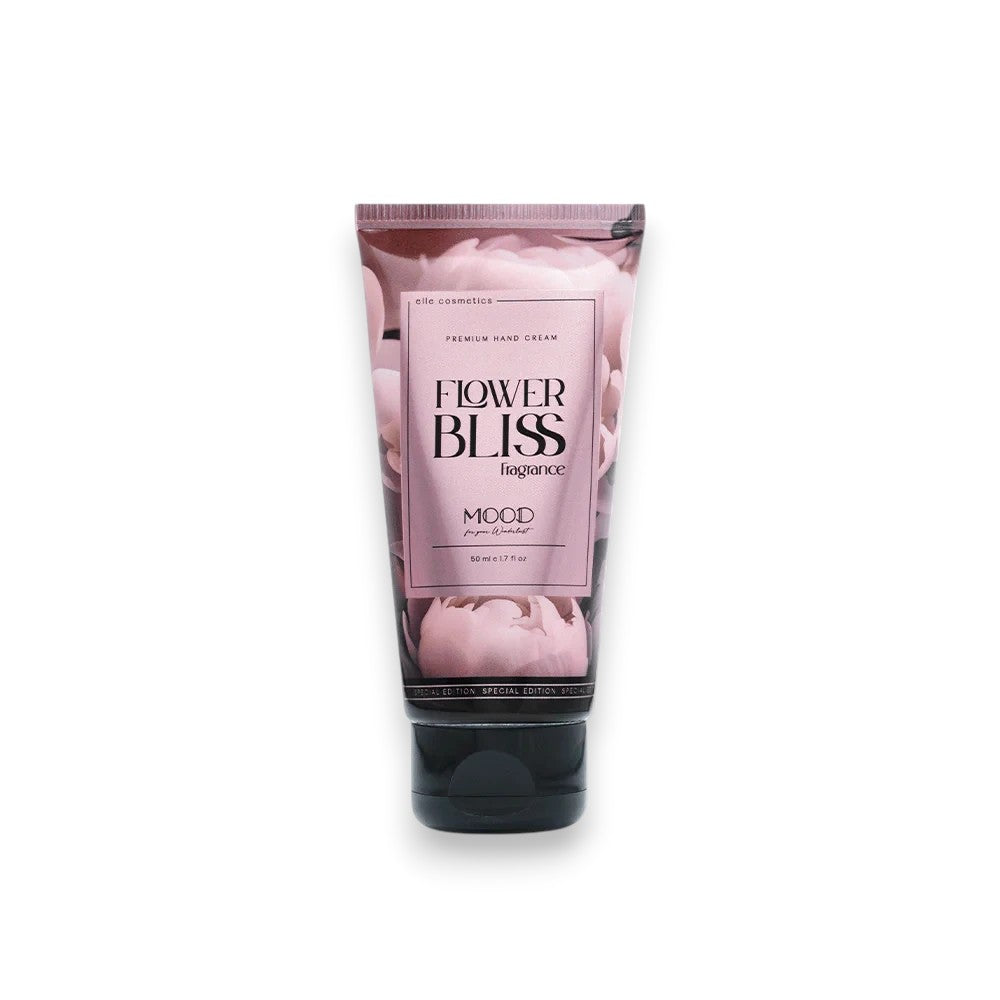 Said Salem MOOD Flower Bliss premium hand cream in a 50g pink floral tube with black cap