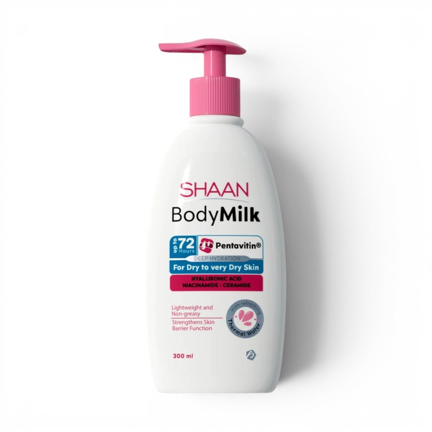 Said Salem SHAAN Body Milk Tulip Rose moisturizing lotion for dry skin with hyaluronic acid and ceramides in 300ml pump
