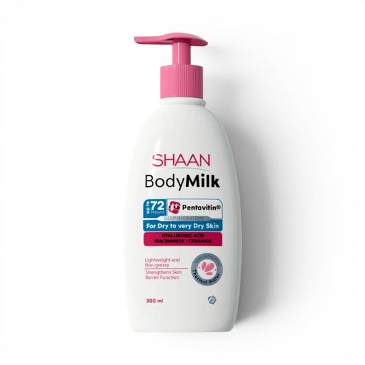 Said Salem SHAAN Body Milk Tulip Rose moisturizing lotion for dry skin with hyaluronic acid and ceramides in 300ml pump