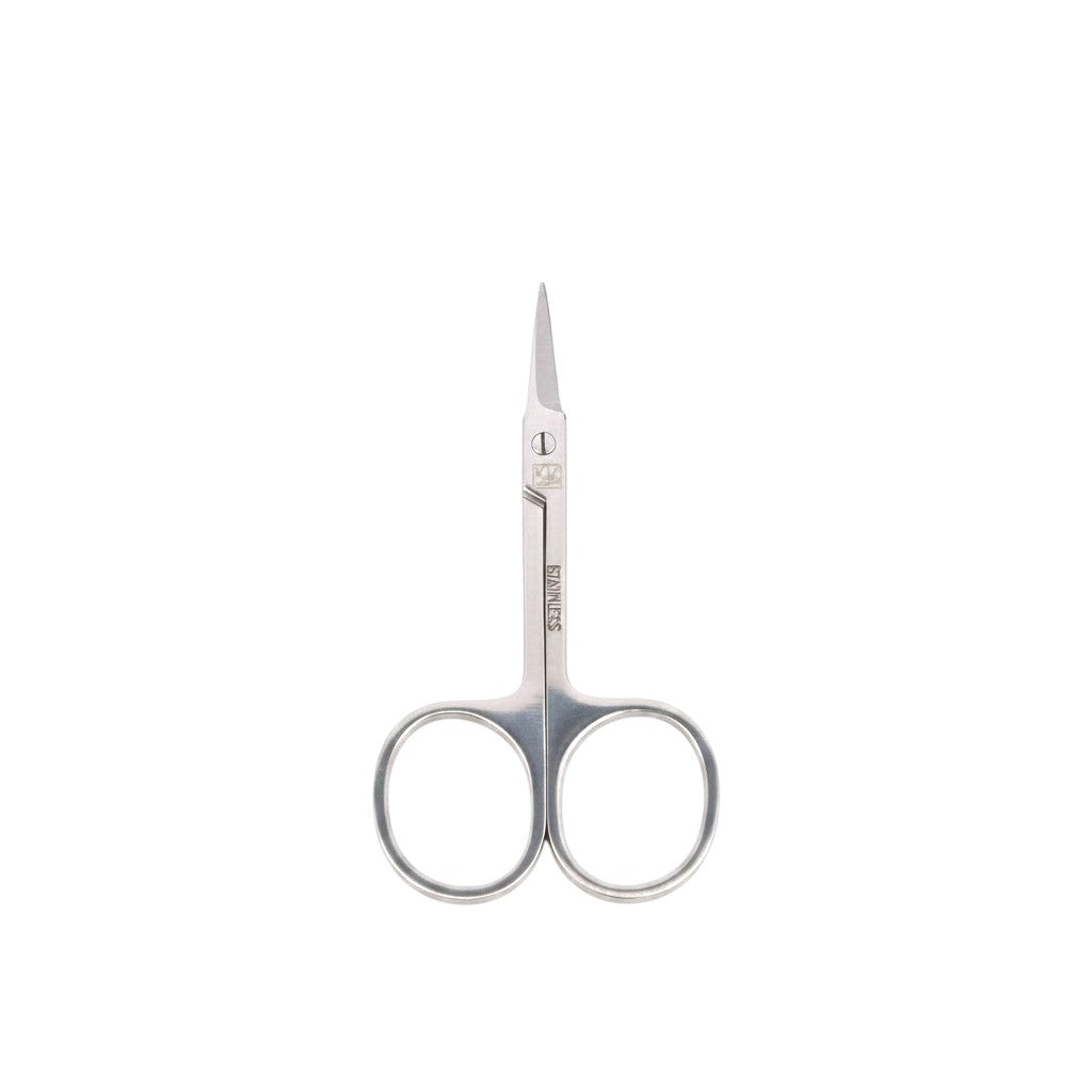 Said Salem stainless steel eyebrow scissors with a sleek silver finish and precision blades for grooming.