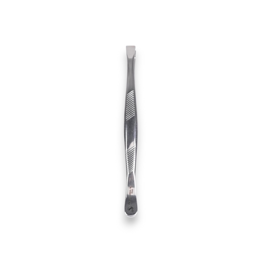Said Salem SS 6215 stainless steel professional slanted tip tweezers with textured grip