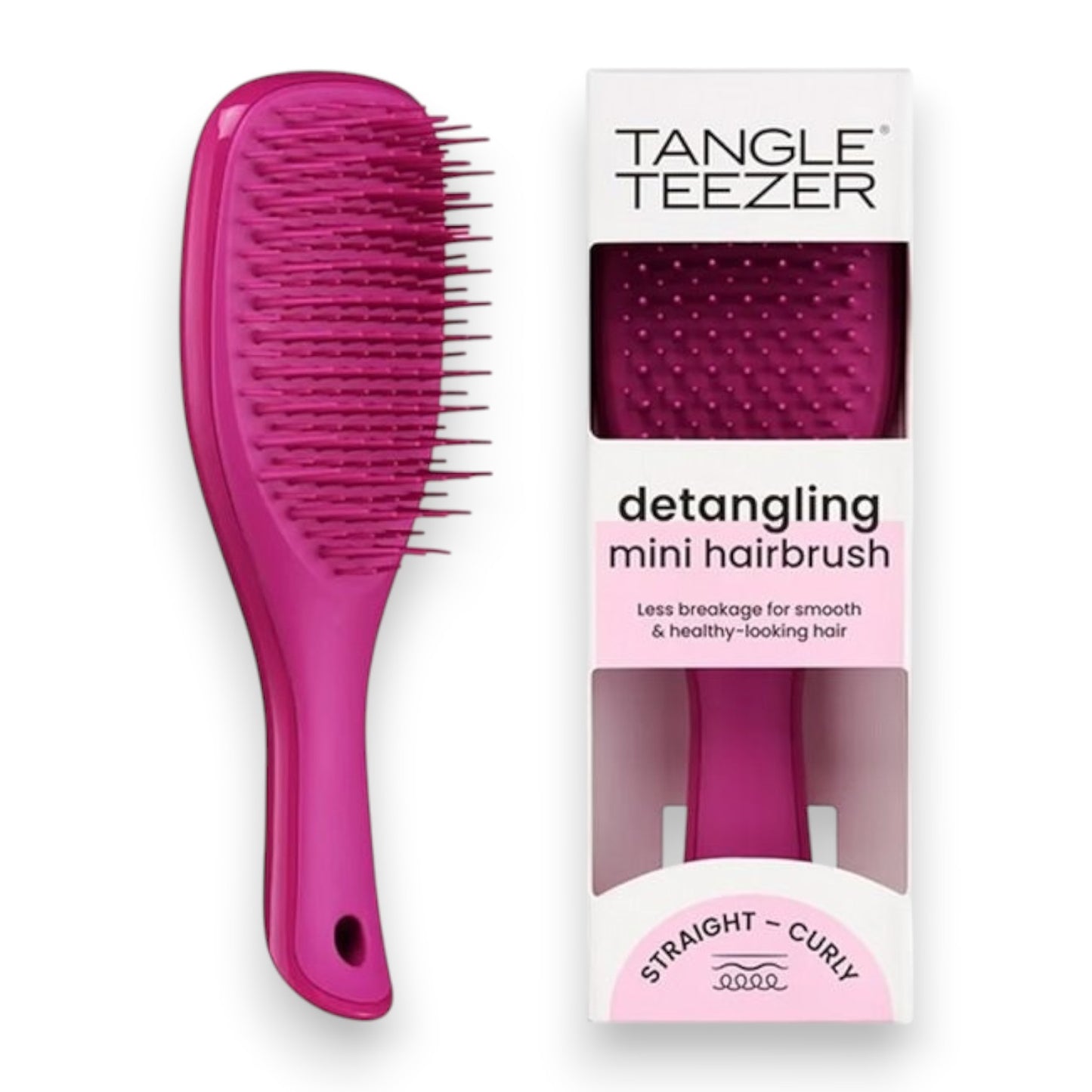 Said Salem Tangle Teezer Mini Ultimate Detangler hairbrush in vibrant electric raspberry for wet or dry hair