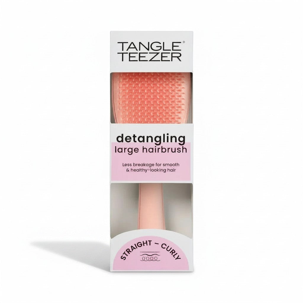 Said Salem Tangle Teezer Large Ultimate Detangler hairbrush in Peach Glow inside its retail packaging
