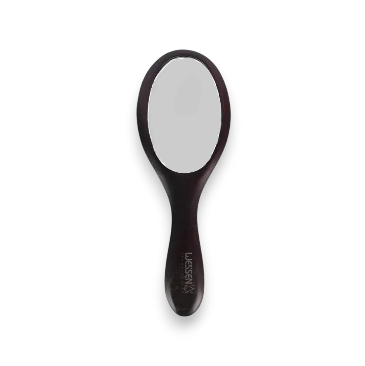 Said Salem Wessen black handheld oval pedicure mirror for easy foot care and inspection