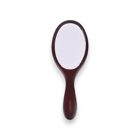 Said Salem Wessen burgundy oval handheld pedicure mirror for foot care and grooming