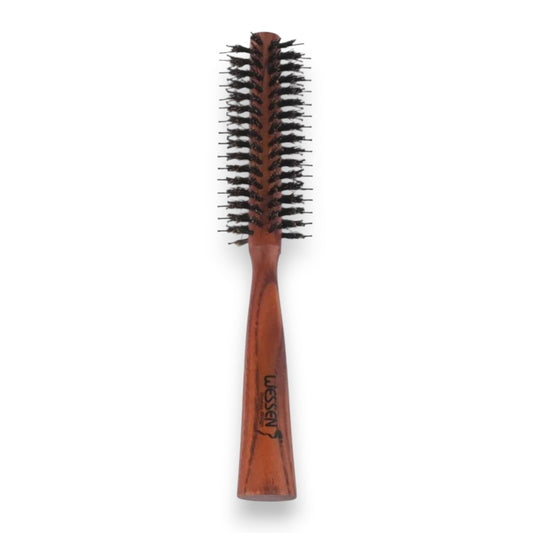 Said Salem Wessen large wooden round hairdryer brush with fine bristles for detangling thick hair