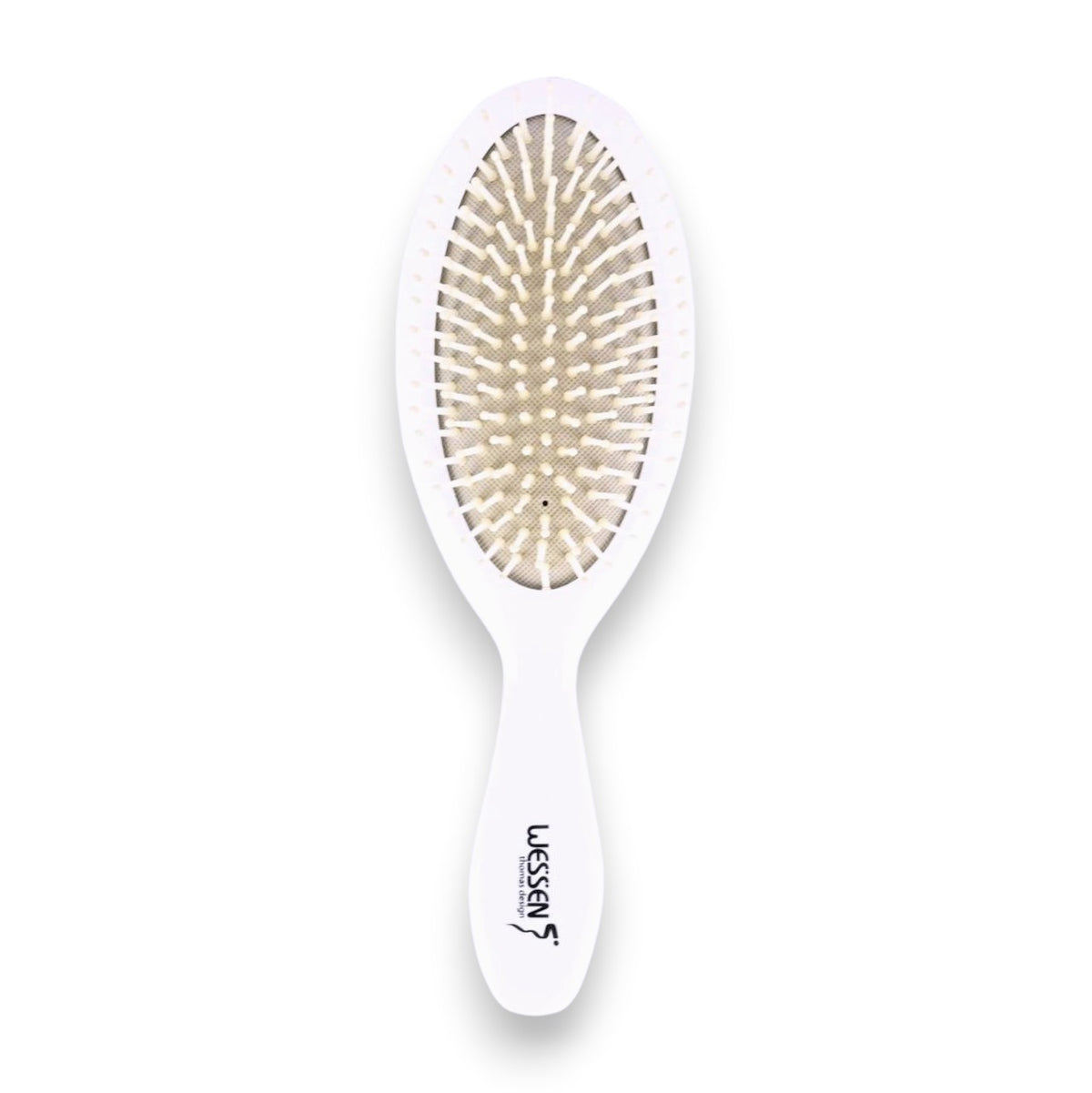 Said Salem Wessen white oval hair brush with soft bristles for gentle detangling and everyday styling.