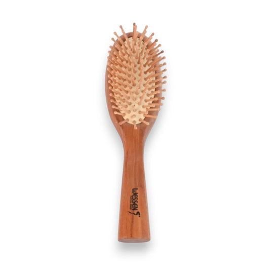 Said Salem Wessen natural wood hairbrush with rounded bristles for gentle detangling and daily grooming