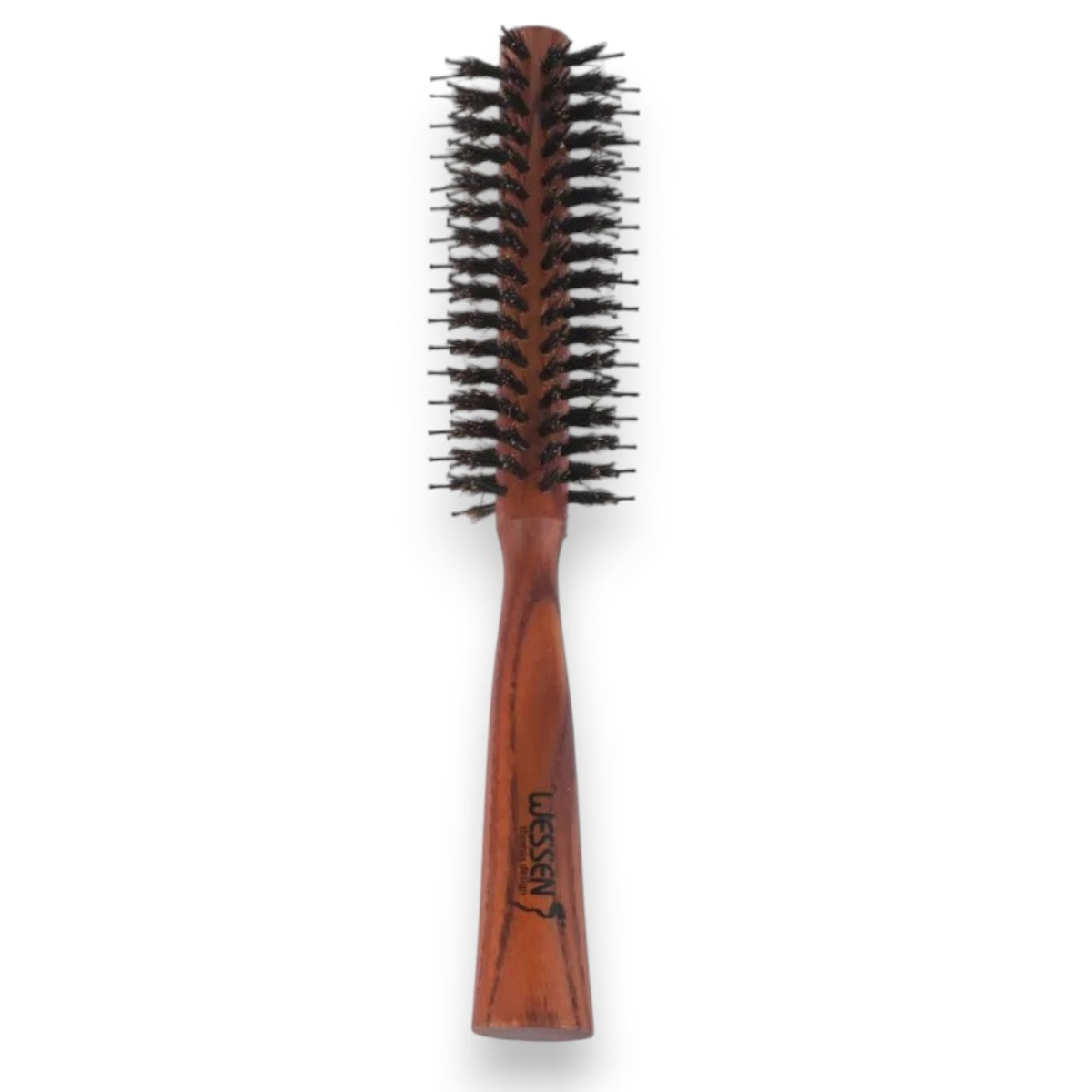 Said Salem Wessen medium wooden round hairdryer brush with durable bristles for styling and detangling all hair types