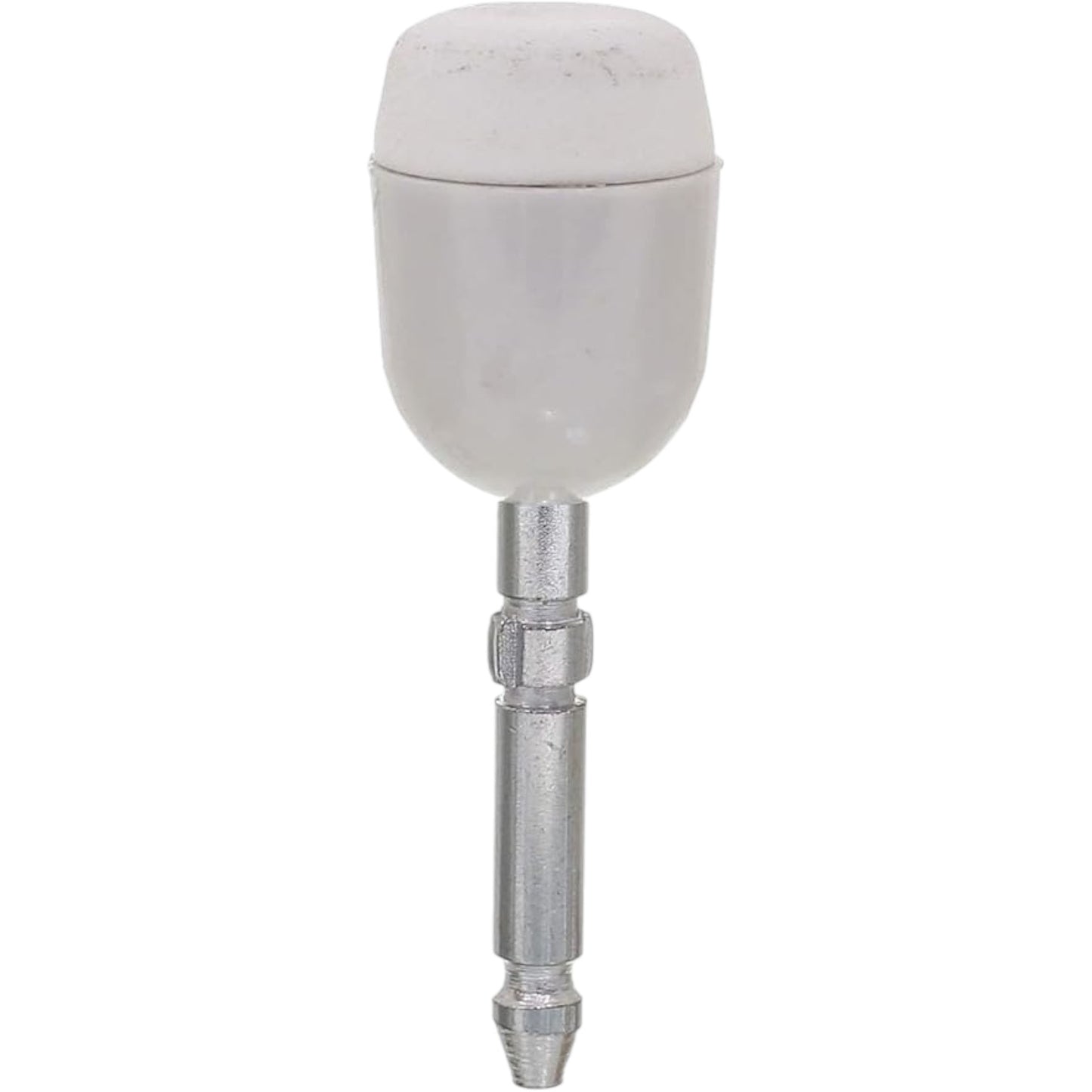 Said Salem 5 in 1 portable facial cleansing roller brush attachment in white with a silver metallic handle