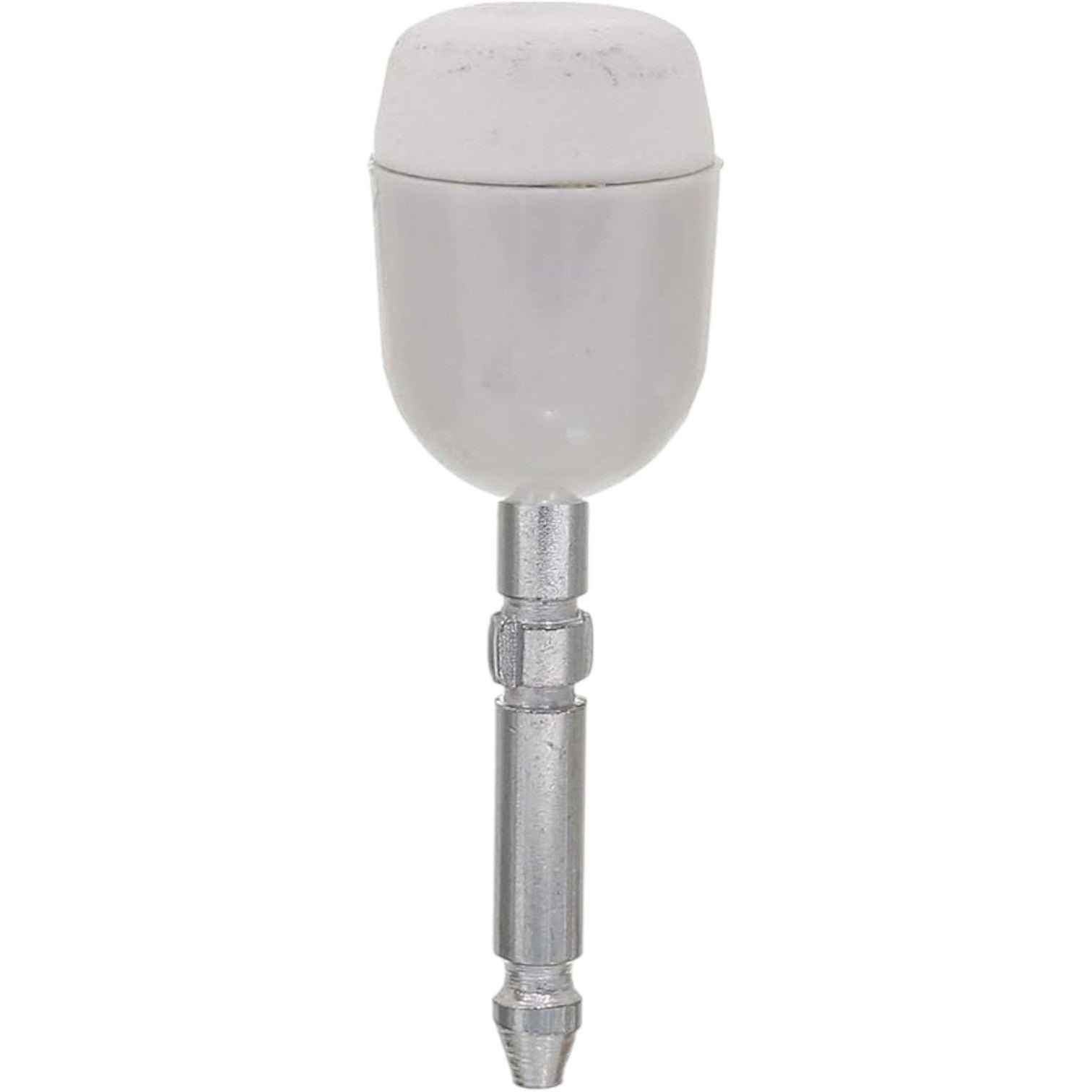 Said Salem 5 in 1 portable facial cleansing roller brush attachment in white with a silver metallic handle