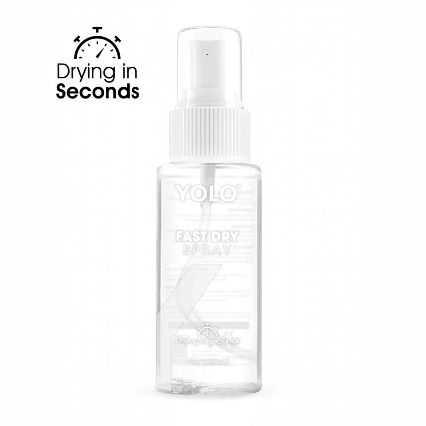Said Salem YOLO Fast Dry Spray bottle for quick nail polish drying with Vitamin E for healthy cuticles