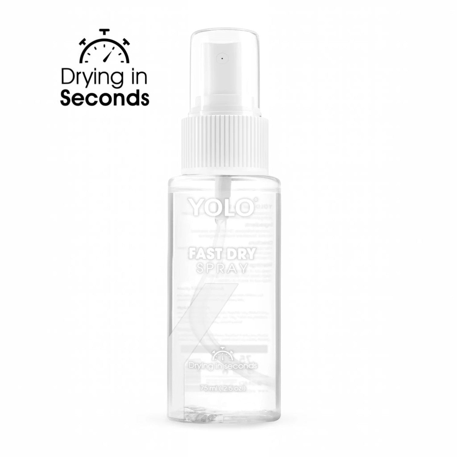 Said Salem YOLO Fast Dry Spray bottle for quick nail polish drying with Vitamin E for healthy cuticles