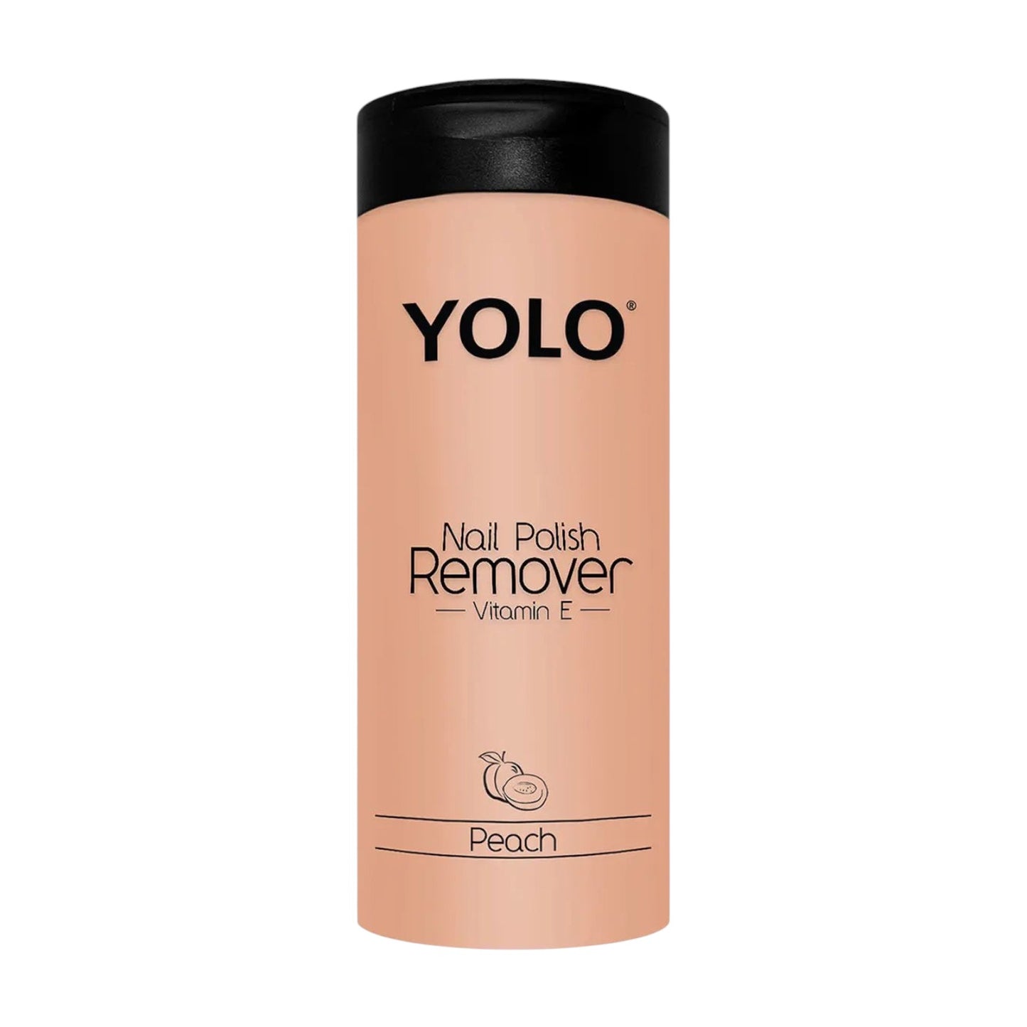 Said Salem YOLO peach scented nail polish remover bottle with Vitamin E for gentle and nourishing nail care
