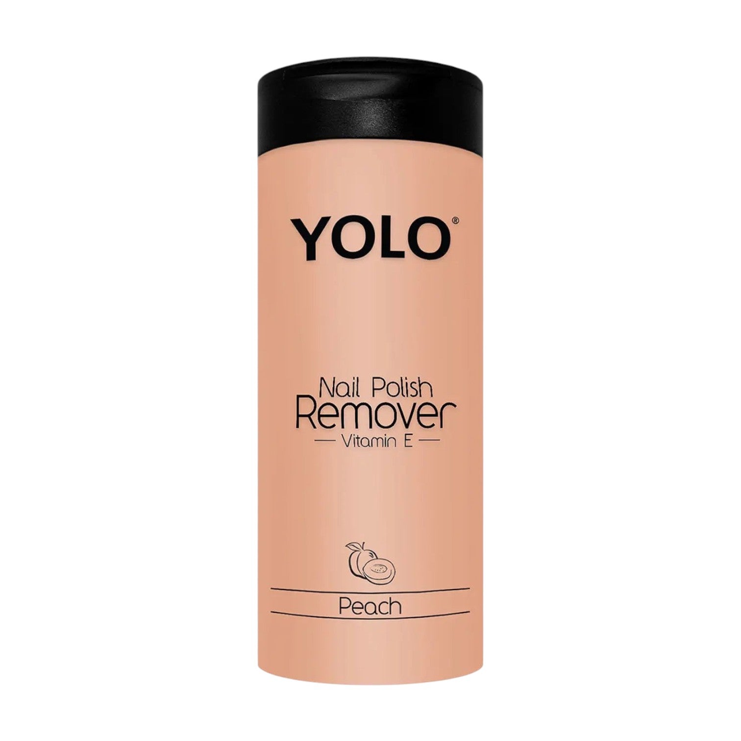 Said Salem YOLO peach scented nail polish remover bottle with Vitamin E for gentle and nourishing nail care