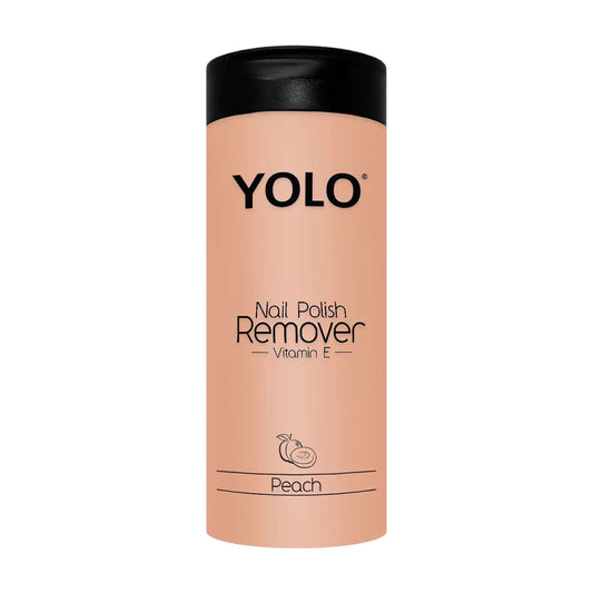 Said Salem YOLO peach scented nail polish remover bottle with Vitamin E for gentle and nourishing nail care