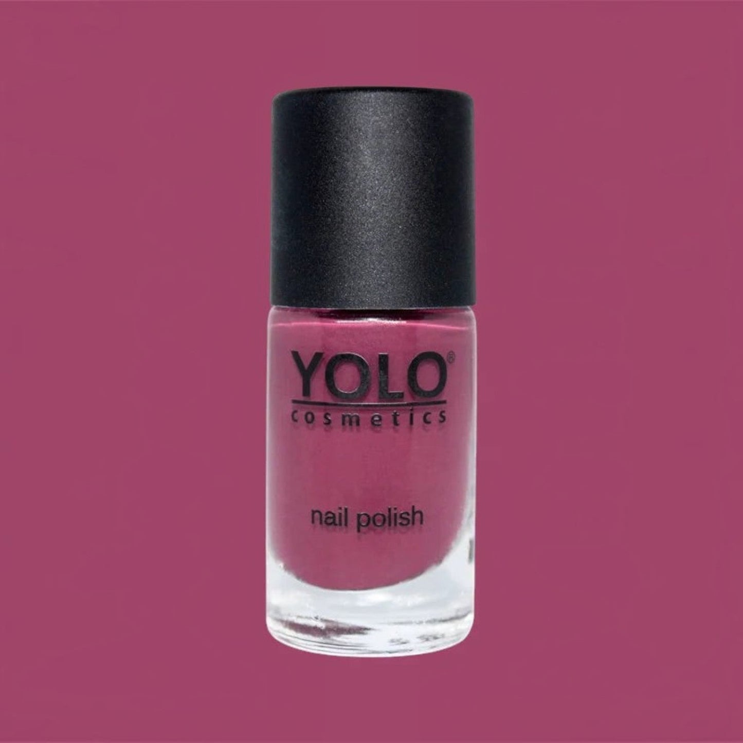 Said Salem YOLO Pink nail polish in a deep magenta shade with a professional glossy finish in a glass bottle