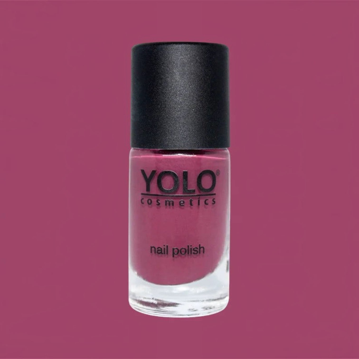 Said Salem YOLO Pink nail polish in a deep magenta shade with a professional glossy finish in a glass bottle