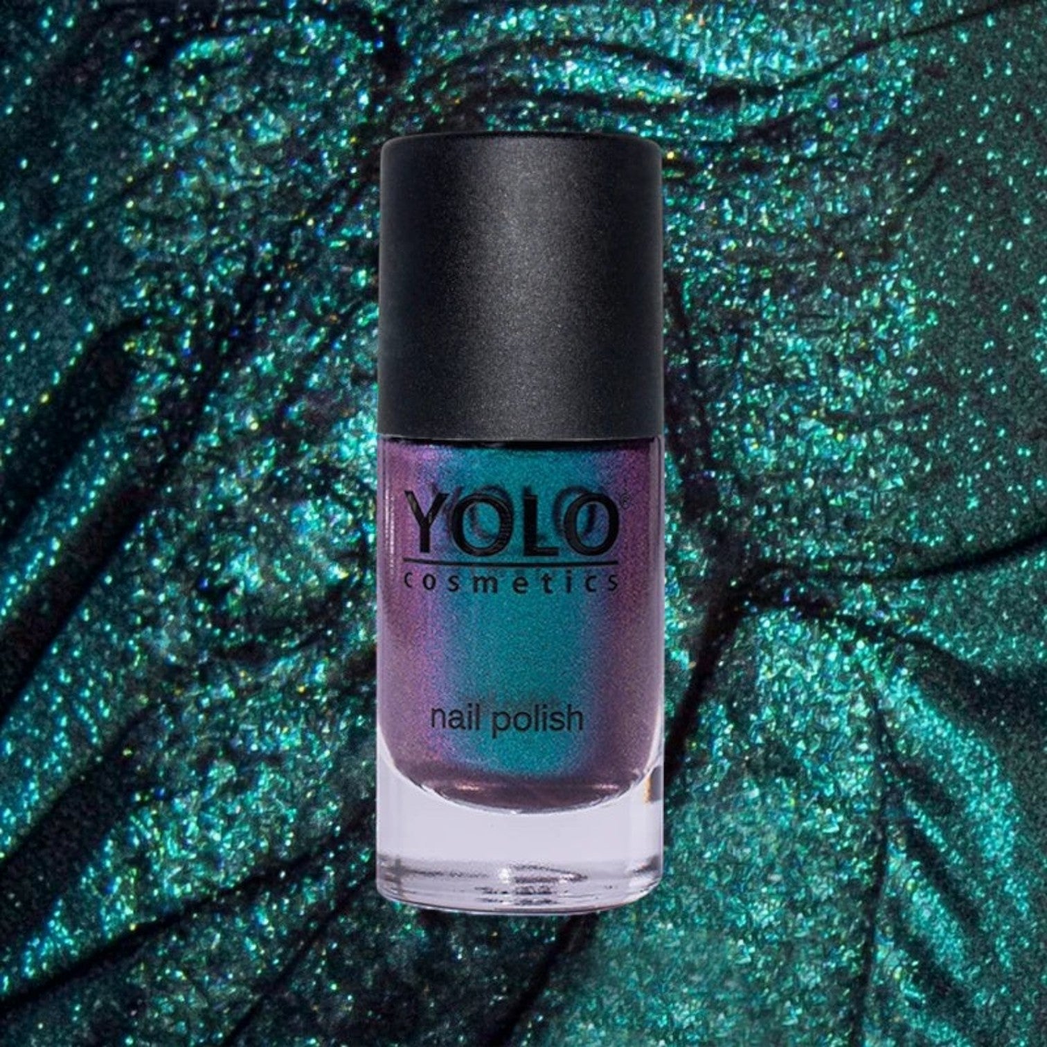 Said Salem YOLO Cosmetics nail polish in a shimmering purple and teal duochrome finish