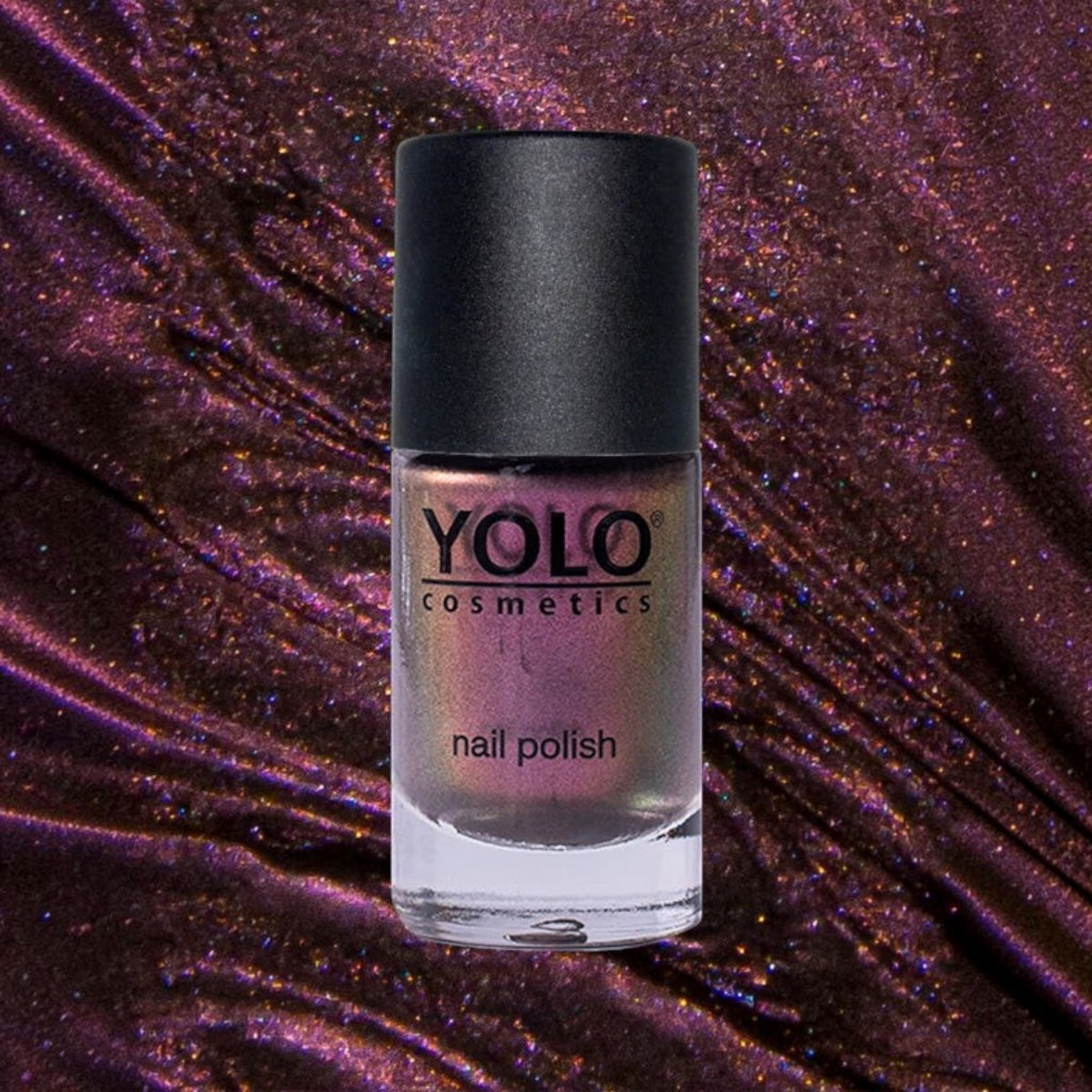 Said Salem YOLO Purple nail polish with a shimmering metallic dark purple and bronze duochrome finish