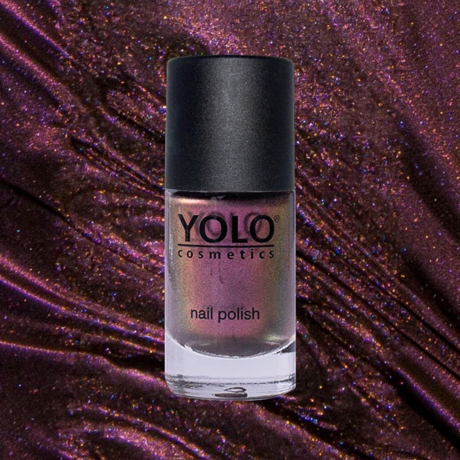 Said Salem YOLO Purple nail polish with a shimmering metallic dark purple and bronze duochrome finish