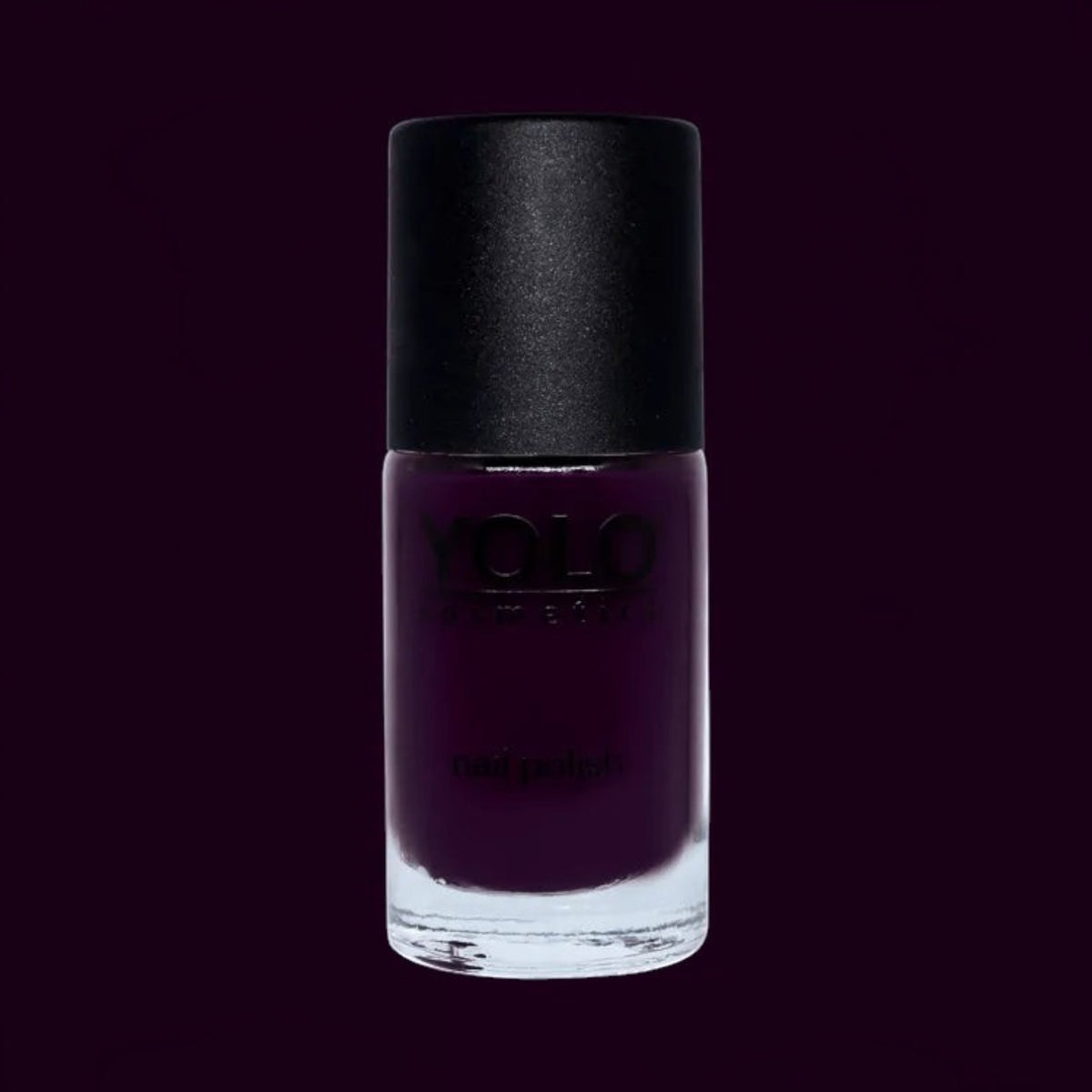 Said Salem YOLO Purple nail polish in a deep dark plum shade with a matte black cap