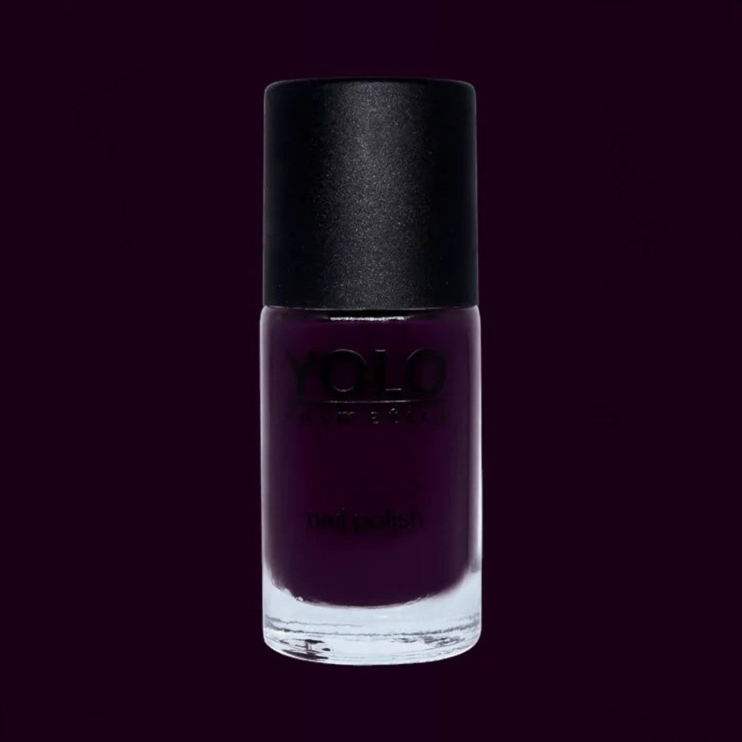 Said Salem YOLO Purple nail polish in a deep dark plum shade with a matte black cap
